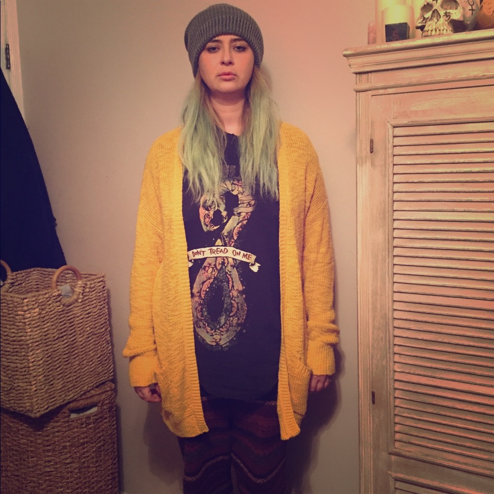 Golden yellow cardigan size XXL